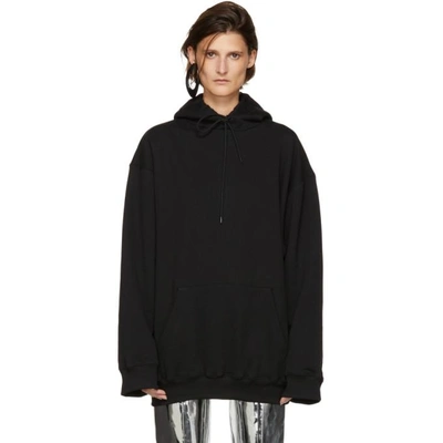 Balenciaga Oversized Printed Cotton-jersey Hoodie In Black