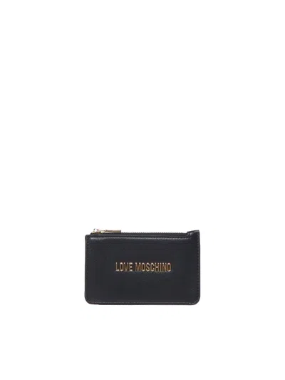 Love Moschino Coin Purse With Logo In Black