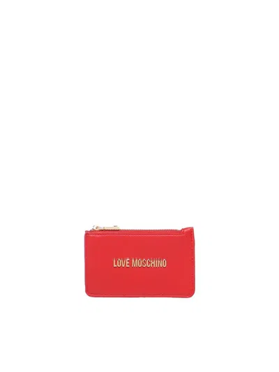 Love Moschino Coin Purse With Logo In Red