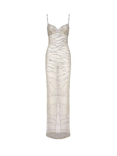 Retroféte Jewel Dress In Nylon In Tannin/silver
