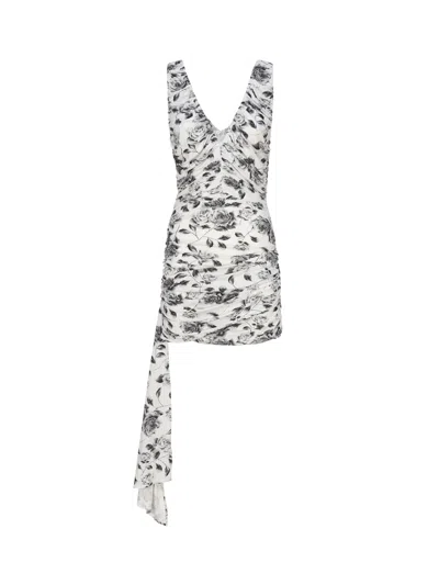 Magda Butrym Sleeveless Jersey Minidress With Sash In White