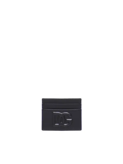 Dolce & Gabbana Calfskin Card Holder In Black  