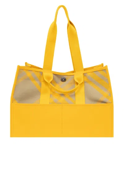 Burberry Shopper Bag In Yellow