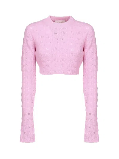 Max Mara Crop Top Knit In Pink