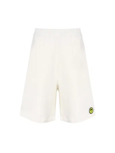 Barrow Logo-rubberised Cotton Shorts In White
