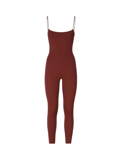 The Andamane Jumpsuit With Shoulder Pads In Brown