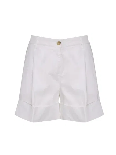 Fay Turn-up Hem Shorts In White