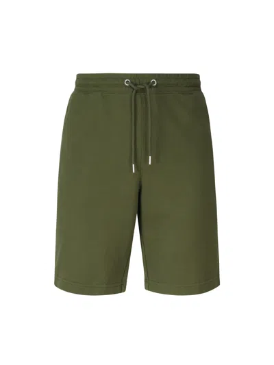 Sun 68 Bermuda Sweatpants In Military Green