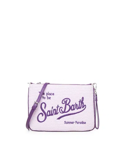 Mc2 Saint Barth Parisienne Straw Clutch Bag In Lilac, Purple