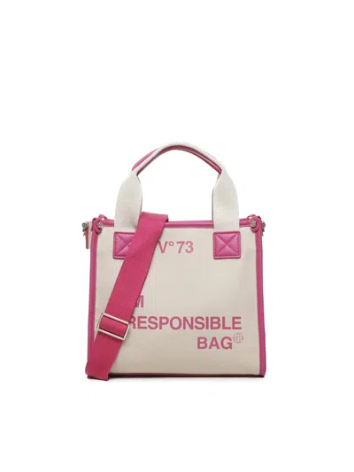 V73 Responsibility Bis Canvas Tote Bag In Fuchsia