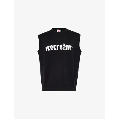 Icecream Mens Black Ic Straight Logo Vest