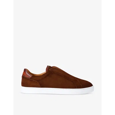 Magnanni Leather Laceless Trainers In Camel