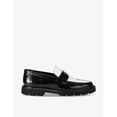 Cole Haan X Fragment Leather Penny Loafer In Blk/white