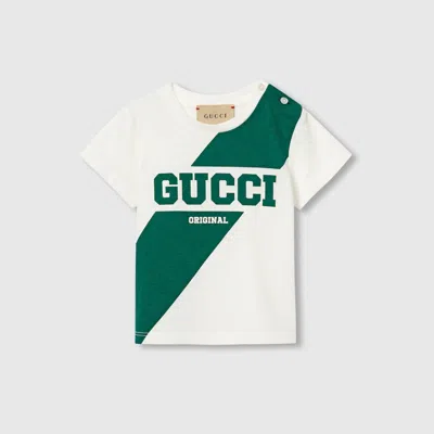 Gucci Babies' Printed Cotton T-shirt In Green