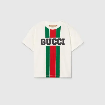 Gucci Babies' Printed Cotton T-shirt In White