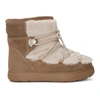 Moncler New Fanny Shearling-paneled Glittered Suede Snow Boots In Brown