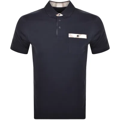 Barbour Hirstly Mens Tailored Polo Shirt In Navy
