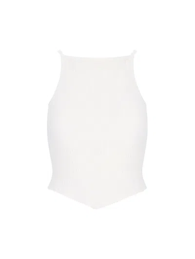 Courrèges Knit Top In White