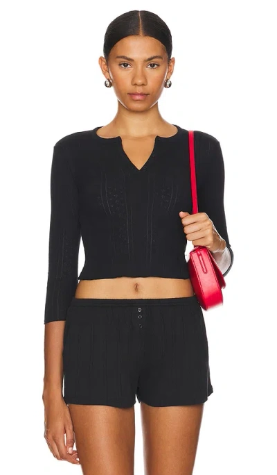 Cou Cou Intimates The Baby Henley Top In Black