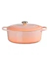 Le Creuset 6.75-quart Signature Cast Iron Oval Dutch Oven In Peche