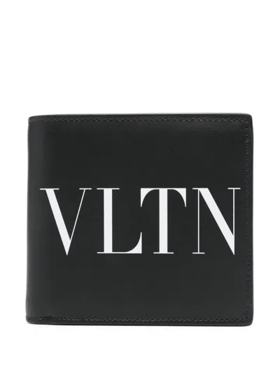 Valentino Garavani Garavani Logo Printed Bi-fold Wallet In Black