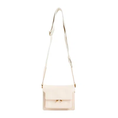 Marni White Shell Nappa Leather Soft Mini Handbag
