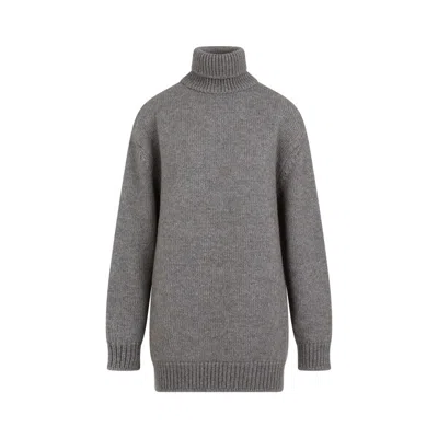 The Row Elu Light Sage Alpaca And Silk Sweater In Grey