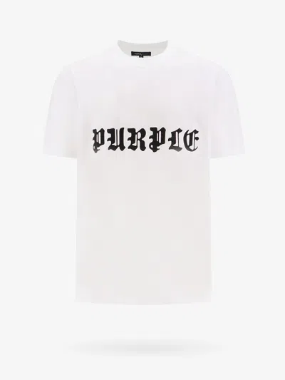 Purple Brand Gothic Wordmark Cotton T-shirt In White