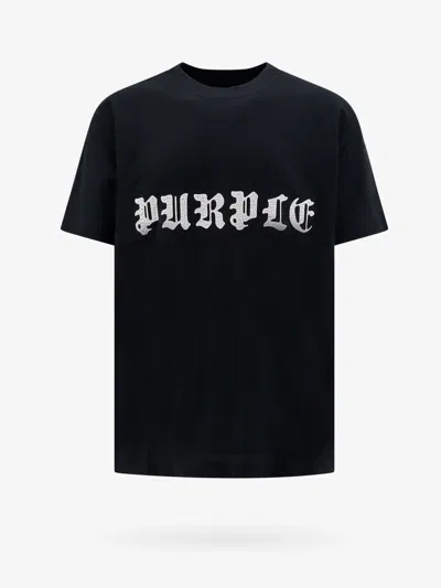 Purple Brand Gothic Wordmark Cotton T-shirt In Black