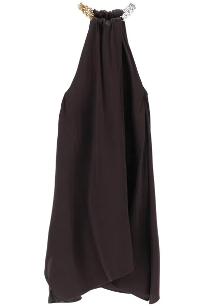 Stella Mccartney Falabella-chain Midi Dress In Brown