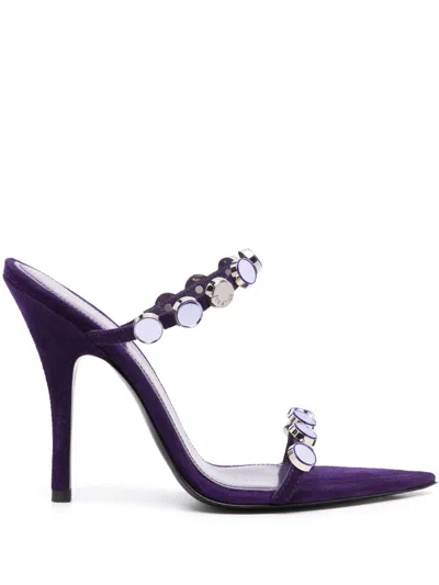 Attico Venus 105mm Suede Sandals In Purple