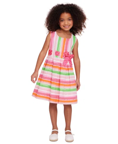 Bonnie Jean Kids' Little & Toddler Girls Sleeveless Striped Seersucker Dress In Multi