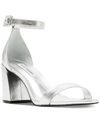 Steve Madden Women's Matty Two-piece Block-heel Sandals In Silver Mirror Metallic