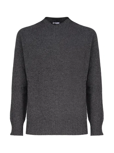 Malo Crew-neck Sweater In Mouliné Cashmere In Grey