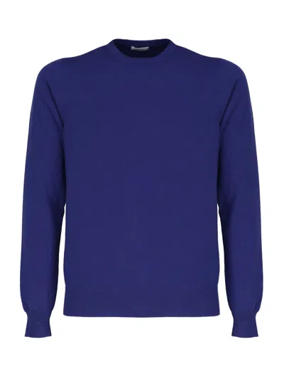 Malo Cashmere And Silk Crew Neck Sweater In Blue