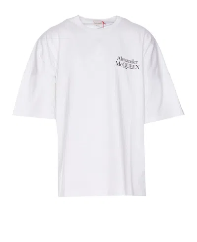 Alexander Mcqueen Exploded Logo Tshirt In Blanco