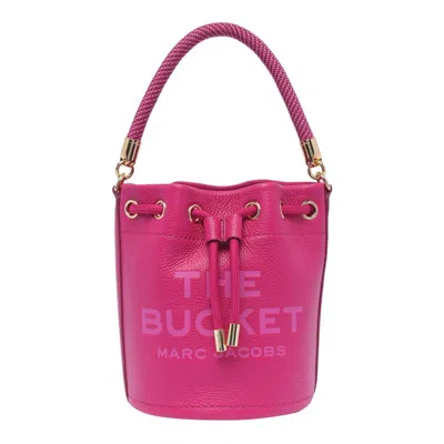 Marc Jacobs Logo Embossed Bucket Bag In Pink