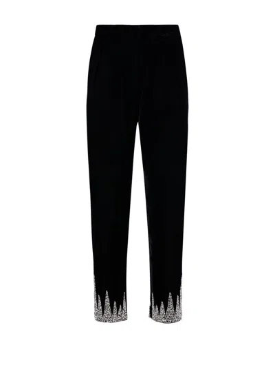 Forte Forte Embellished Straight Leg Trousers In Black