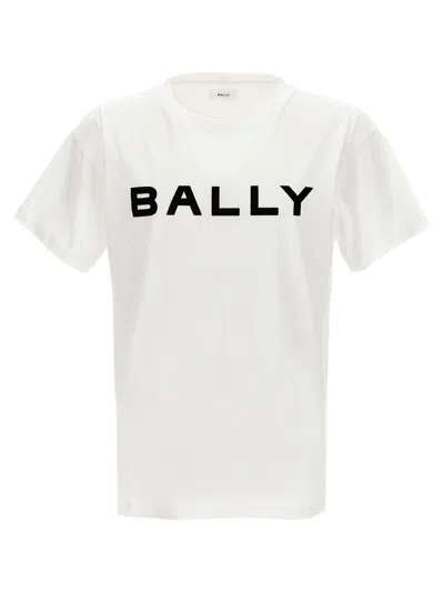 Bally Flocked Logo T-shirt In White