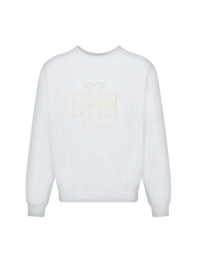 Tory Burch Cotton Sweatshirt With Logo In White