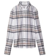 TIBI Ivory Multi Plaid Shirt,TP217PDS75045IVORY