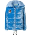 OFF-WHITE Blue Velour Puffer Jacket,OW36P80