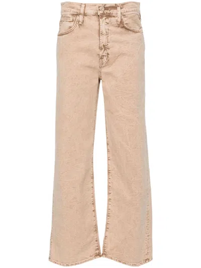 Mother The Dodger Mid-rise Straight-leg Jeans In Nude