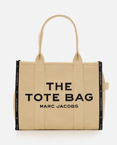 Marc Jacobs The Large Canvas Jacquard Tote In Brown