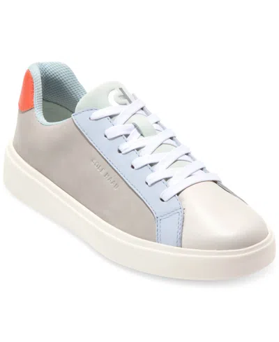 Cole Haan Women's Grand Crosscourt Daily Lace-up Low-top Sneakers In Silver Lining,ivory