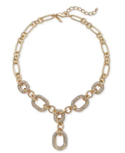 Inc International Concepts I.n.c. International Concept Pave Chain Link Lariat Necklace, 20" + 3" Extender, Created For Macy's In Gold