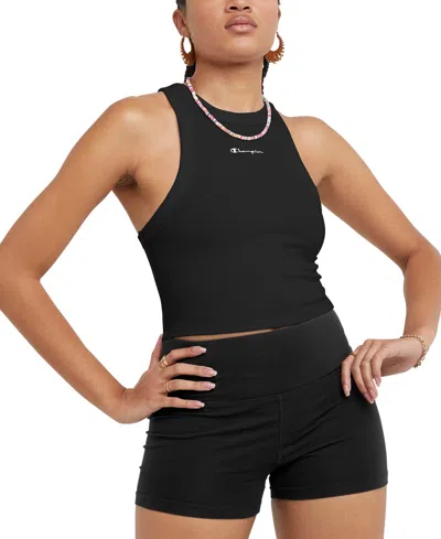 Champion Women's Fitted Ribbed Tank Top In Black