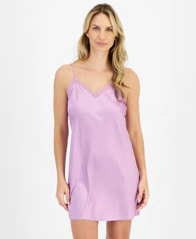 Inc International Concepts Women's Stretch Satin Chemise, Created For Macy's In Fragrant Lilac