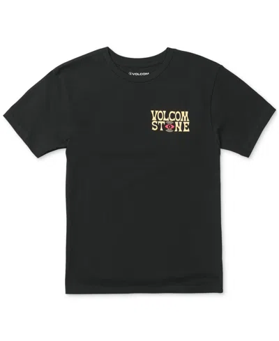 Volcom Kids' Big Boys Short-sleeve Cotton Viz Fray Graphic T-shirt In Blk