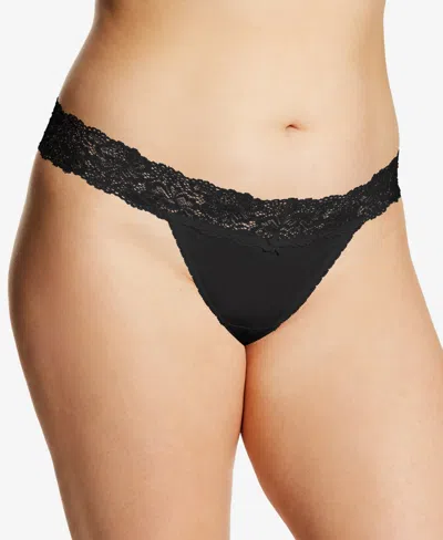 Maidenform Sexy Must Have Sheer Lace Thong Underwear Dmeslt In Black J